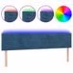 vidaXL Tête de lit à LED Bleu foncé 180x5x78/88 cm Velours