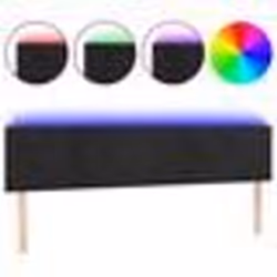 vidaXL Tête de lit à LED Noir 200x5x78/88 cm Velours