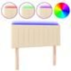 vidaXL Tête de lit à LED Crème 100x5x78/88 cm Tissu