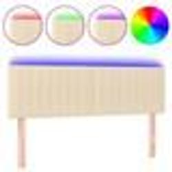 vidaXL Tête de lit à LED Crème 144x5x78/88 cm Tissu