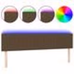 vidaXL Tête de lit à LED Marron Foncé 160x5x78/88 cm Tissu