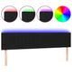 vidaXL Tête de lit à LED Noir 180x5x78/88 cm Tissu