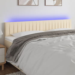 Vidaxl - Tête de lit à led Crème 180x5x78/88 cm Tissu