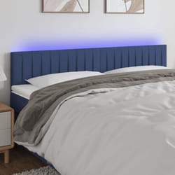 Vidaxl - Tête de lit à led Bleu 200x5x78/88 cm Tissu