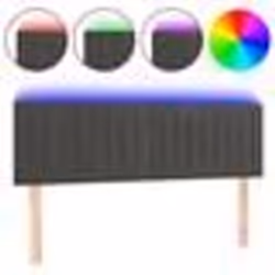 vidaXL Tête de lit à LED Gris foncé 144x5x78/88 cm Velours