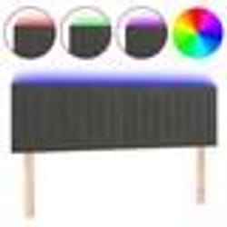vidaXL Tête de lit à LED Gris foncé 144x5x78/88 cm Velours