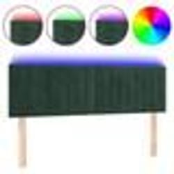 vidaXL Tête de lit à LED Vert foncé 144x5x78/88 cm Velours