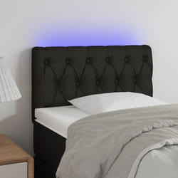 Tête de lit à led Noir 80x7x78/88 cm Tissu Vidaxl