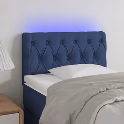 vidaXL Tête de lit à LED Bleu 80x7x78/88 cm Tissu