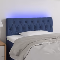 vidaXL Tête de lit à LED Bleu 90x7x78/88 cm Tissu