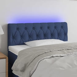 vidaXL Tête de lit à LED Bleu 90x7x78/88 cm Tissu