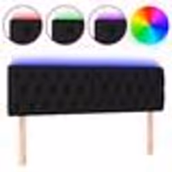 vidaXL Tête de lit à LED Noir 144x7x78/88 cm Tissu