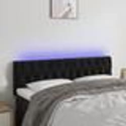 vidaXL Tête de lit à LED Noir 160x7x78/88 cm Velours