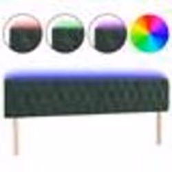 vidaXL Tête de lit à LED Vert foncé 200x7x78/88 cm Velours
