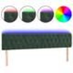 vidaXL Tête de lit à LED Vert foncé 200x7x78/88 cm Velours