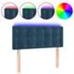 vidaXL Tête de lit à LED Bleu foncé 90x5x78/88 cm Velours