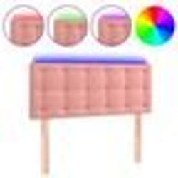 vidaXL Tête de lit à LED Rose 90x5x78/88 cm Velours