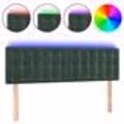vidaXL Tête de lit à LED Vert foncé 144x5x78/88 cm Velours