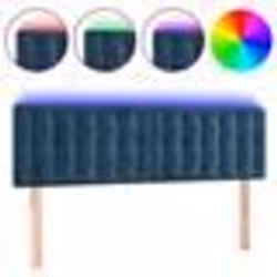 vidaXL Tête de lit à LED Bleu foncé 144x5x78/88 cm Velours