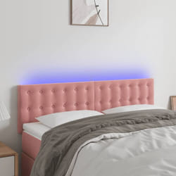 Vidaxl - Tête de lit à led Rose 144x5x78/88 cm Velours