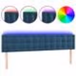 vidaXL Tête de lit à LED Bleu foncé 180x5x78/88 cm Velours
