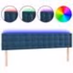 vidaXL Tête de lit à LED Bleu foncé 200x5x78/88 cm Velours
