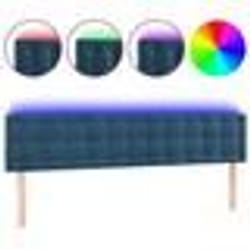 vidaXL Tête de lit à LED Bleu foncé 200x5x78/88 cm Velours