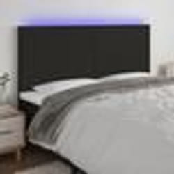 vidaXL Tête de lit à LED Noir 160x5x118/128 cm Tissu