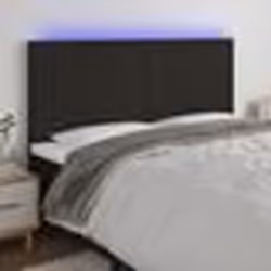 vidaXL Tête de lit à LED Noir 180x5x118/128 cm Tissu