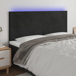 Tête de lit à led Noir 200x5x118/128 cm Velours