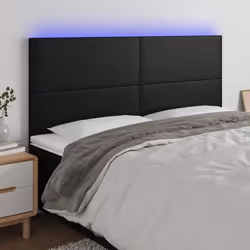 vidaXL Tête de lit à LED Noir 160x5x118/128 cm Similicuir