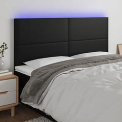 vidaXL Tête de lit à LED Noir 160x5x118/128 cm Similicuir