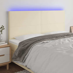 Tête De Lit À Led Crème 160x5x118/128 Cm Similicuir Vidaxl