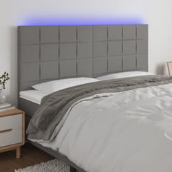 Vidaxl - Tête de lit à led Gris foncé 180x5x118/128 cm Tissu