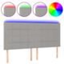 vidaXL Tête de lit à LED Gris clair 200x5x118/128 cm Tissu