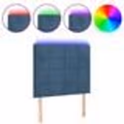 vidaXL Tête de lit à LED Bleu foncé 90x5x118/128 cm Velours