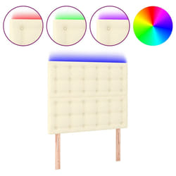 vidaXL Tête de lit à LED Crème 100x5x118/128 cm Similicuir