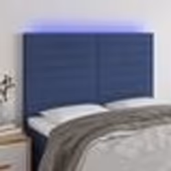 vidaXL Tête de lit à LED Bleu 144x5x118/128 cm Tissu