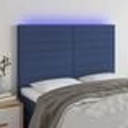 vidaXL Tête de lit à LED Bleu 144x5x118/128 cm Tissu