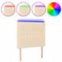 vidaXL Tête de lit à LED Crème 90x5x118/128 cm Tissu