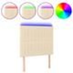 vidaXL Tête de lit à LED Crème 90x5x118/128 cm Tissu