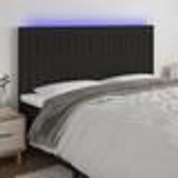vidaXL Tête de lit à LED Noir 180x5x118/128 cm Tissu