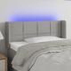 vidaXL Tête de lit à LED Crème 200x5x118/128 cm Tissu