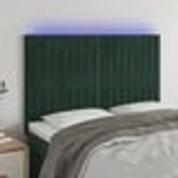 vidaXL Tête de lit à LED Vert foncé 144x5x118/128 cm Velours