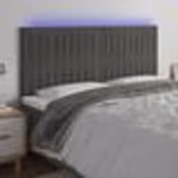 vidaXL Tête de lit à LED Gris foncé 160x5x118/128 cm Velours