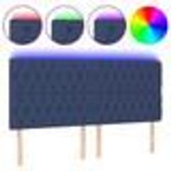 vidaXL Tête de lit à LED Bleu 200x7x118/128 cm Tissu