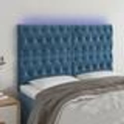 vidaXL Tête de lit à LED Bleu foncé 144x7x118/128 cm Velours