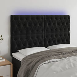 Vidaxl - Tête de lit à led Noir 160x7x118/128 cm Velours