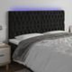 vidaXL Tête de lit à LED Noir 200x7x118/128 cm Velours
