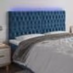 vidaXL Tête de lit à LED Bleu foncé 200x7x118/128 cm Velours